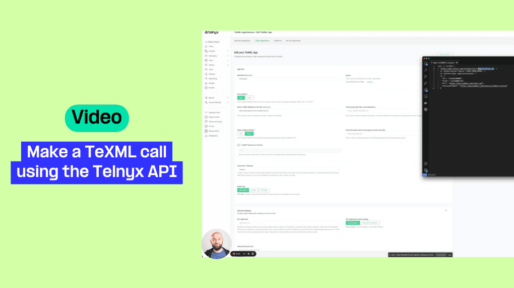 Demo: How to Make a TeXML Call Using the Telnyx API