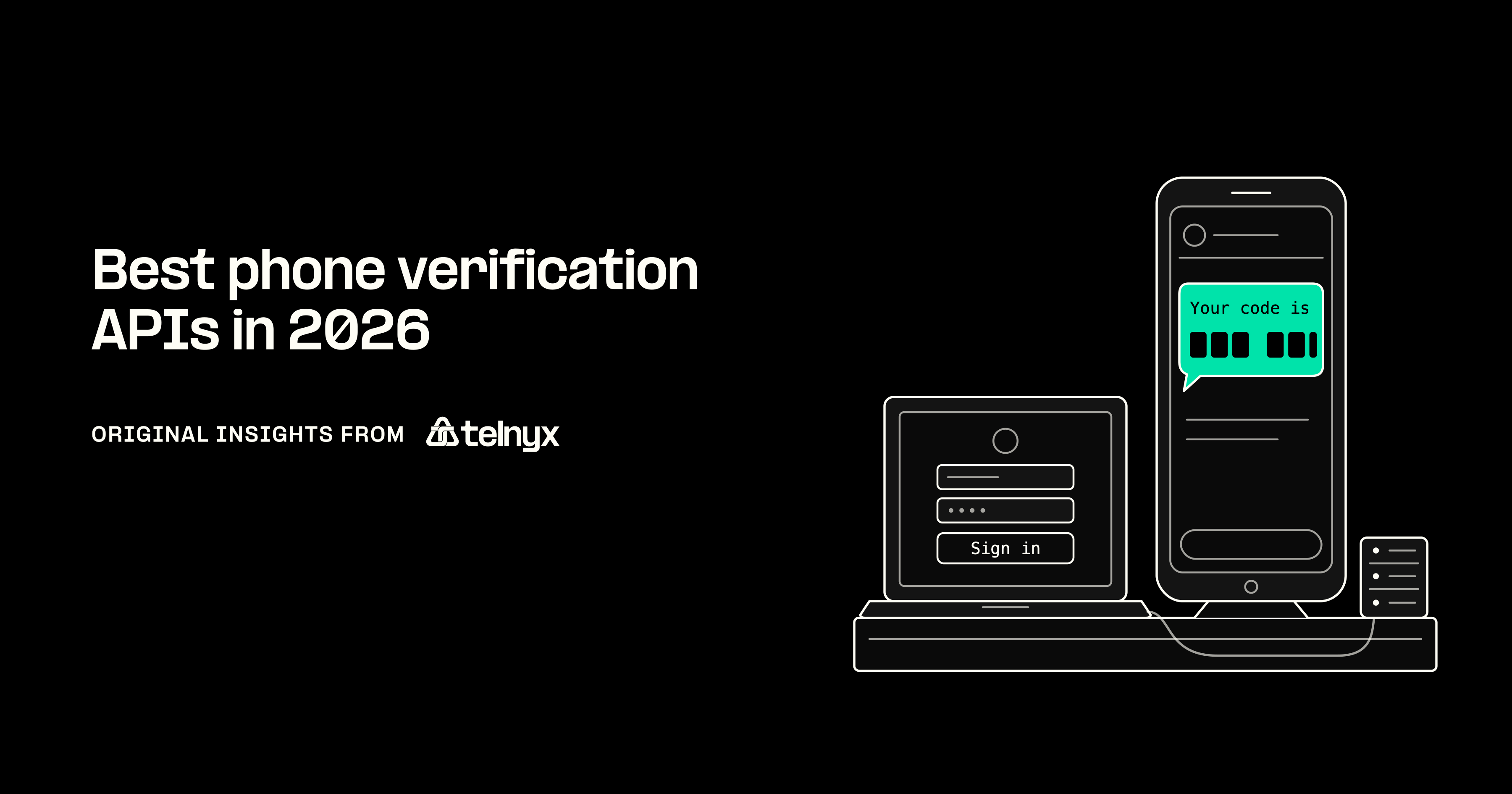 Phone showing a verification code beside laptop