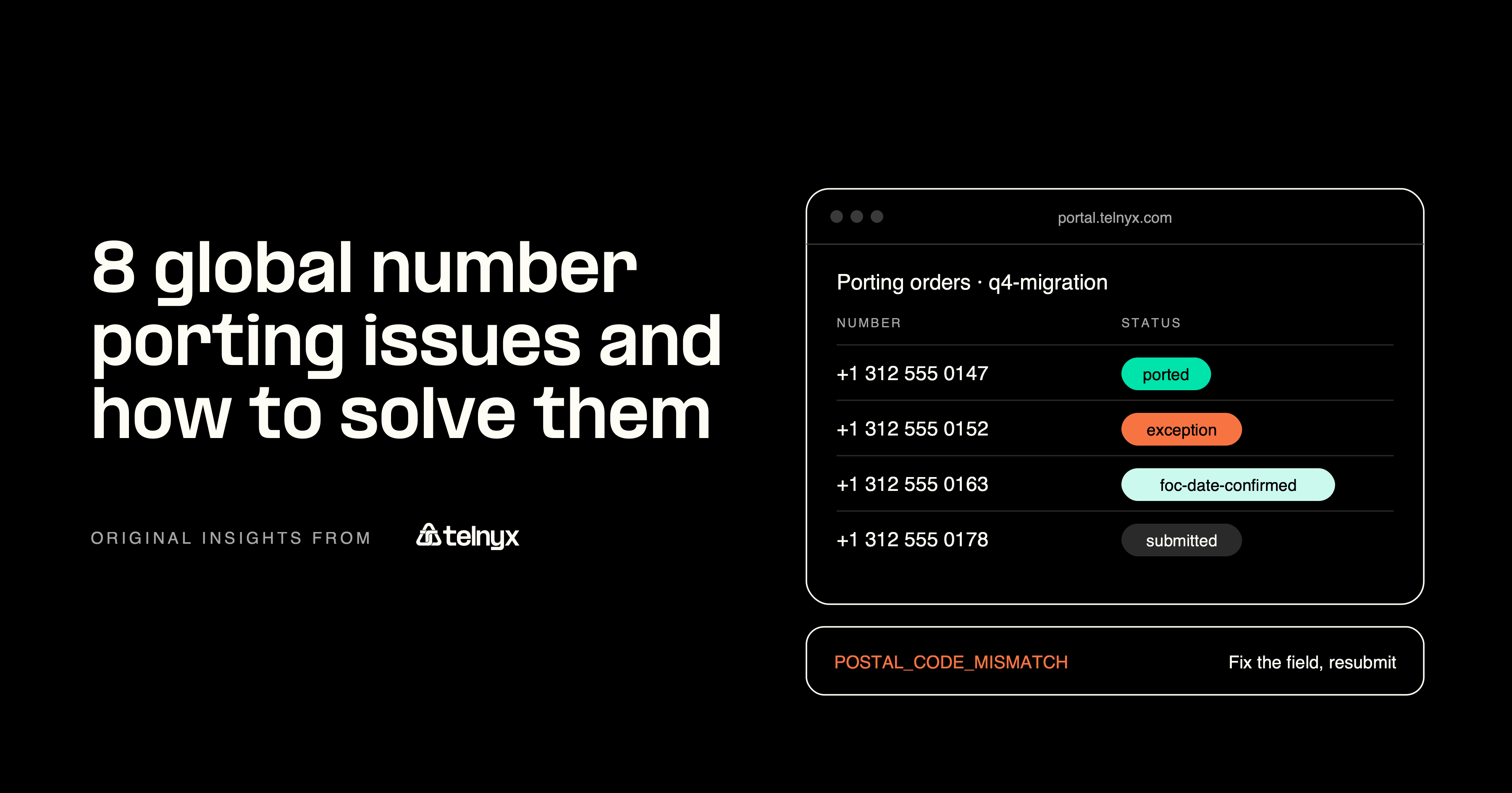 Number porting issues and fixes