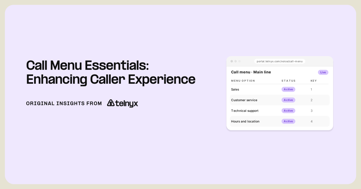 Call menu routing options in the Telnyx portal