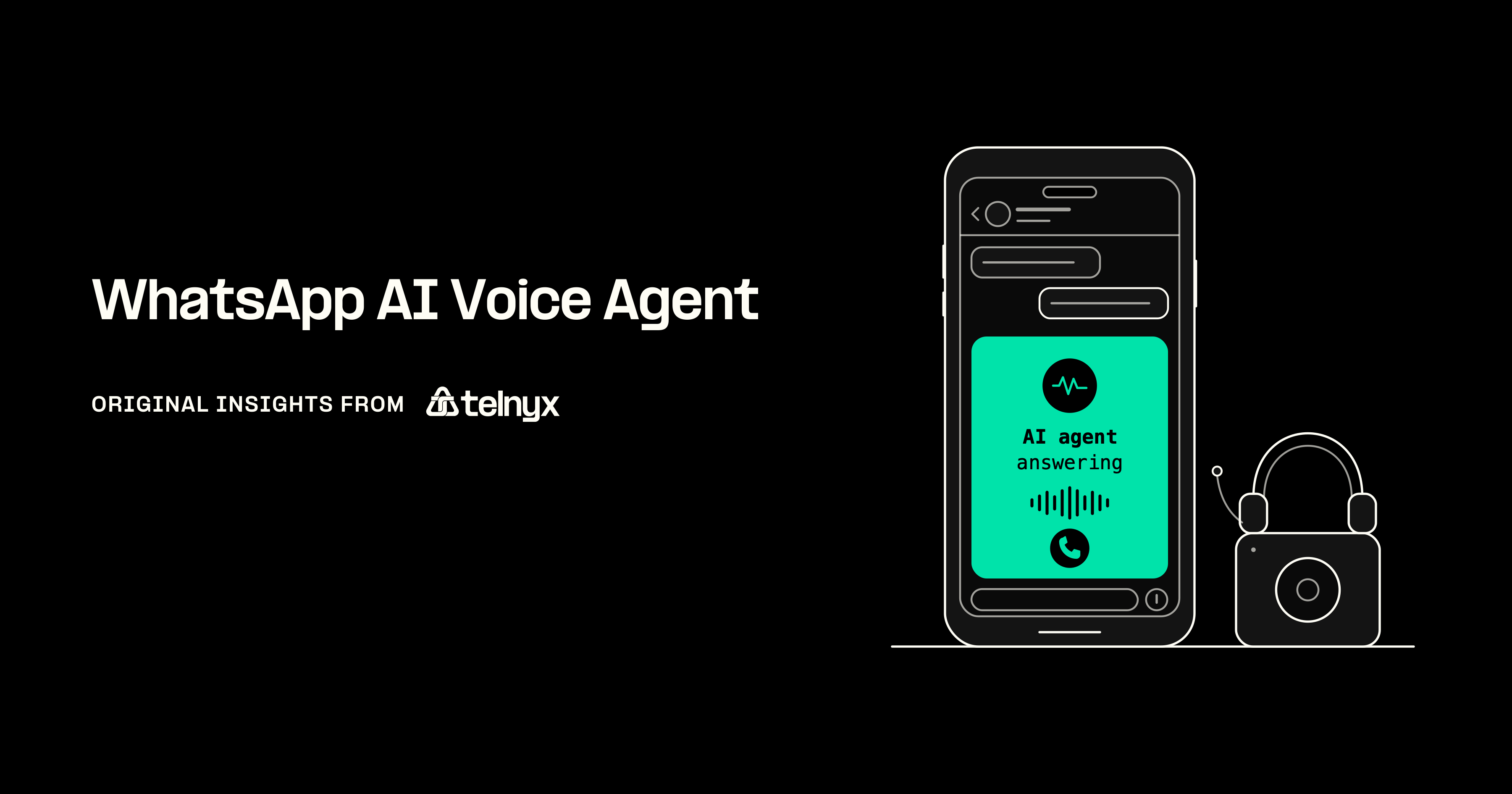 Phone showing WhatsApp AI voice agent answering