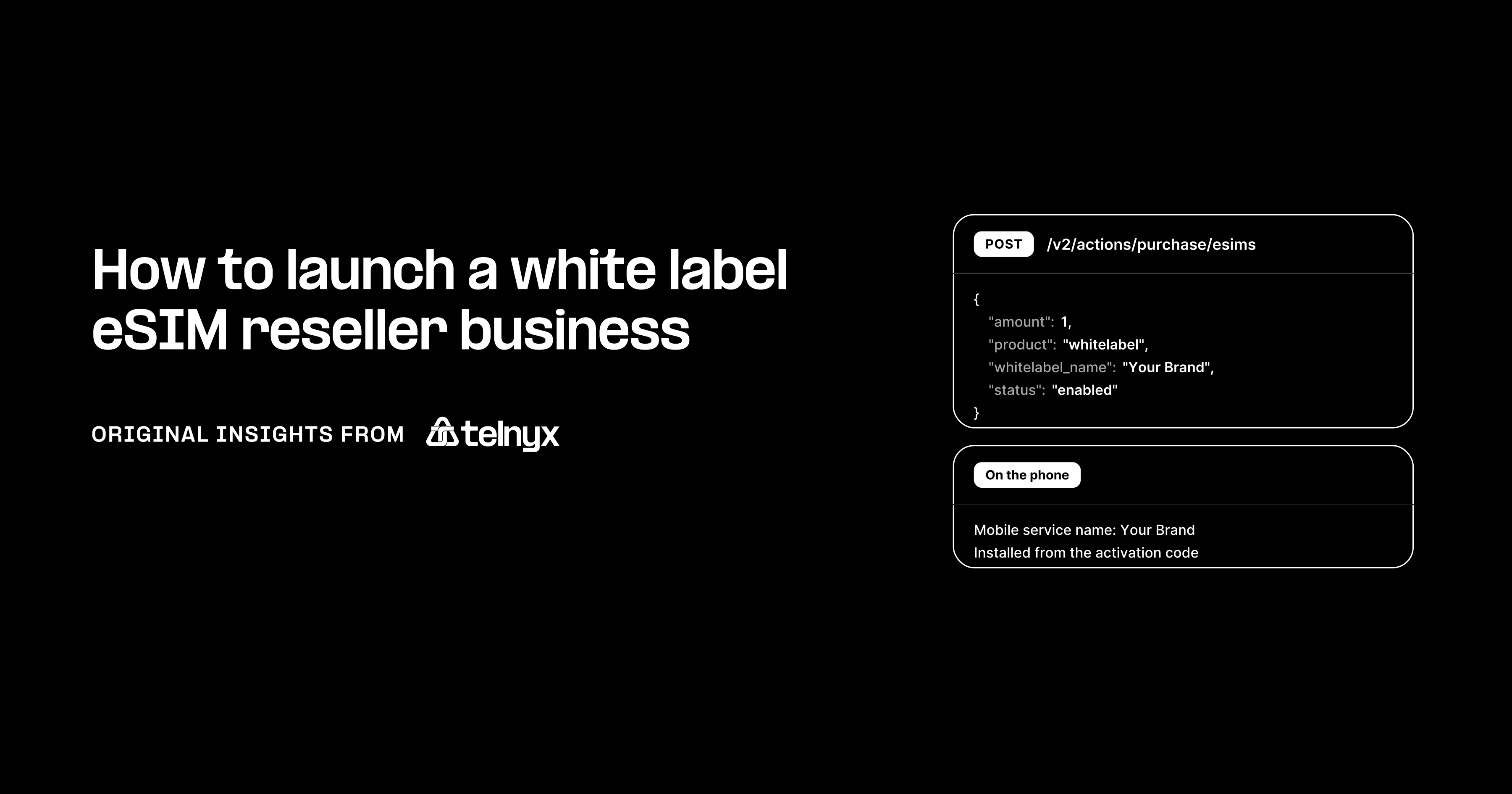 white label eSIM reseller purchase API