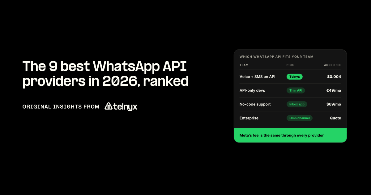 Best WhatsApp API providers in 2026: top 9 ranked